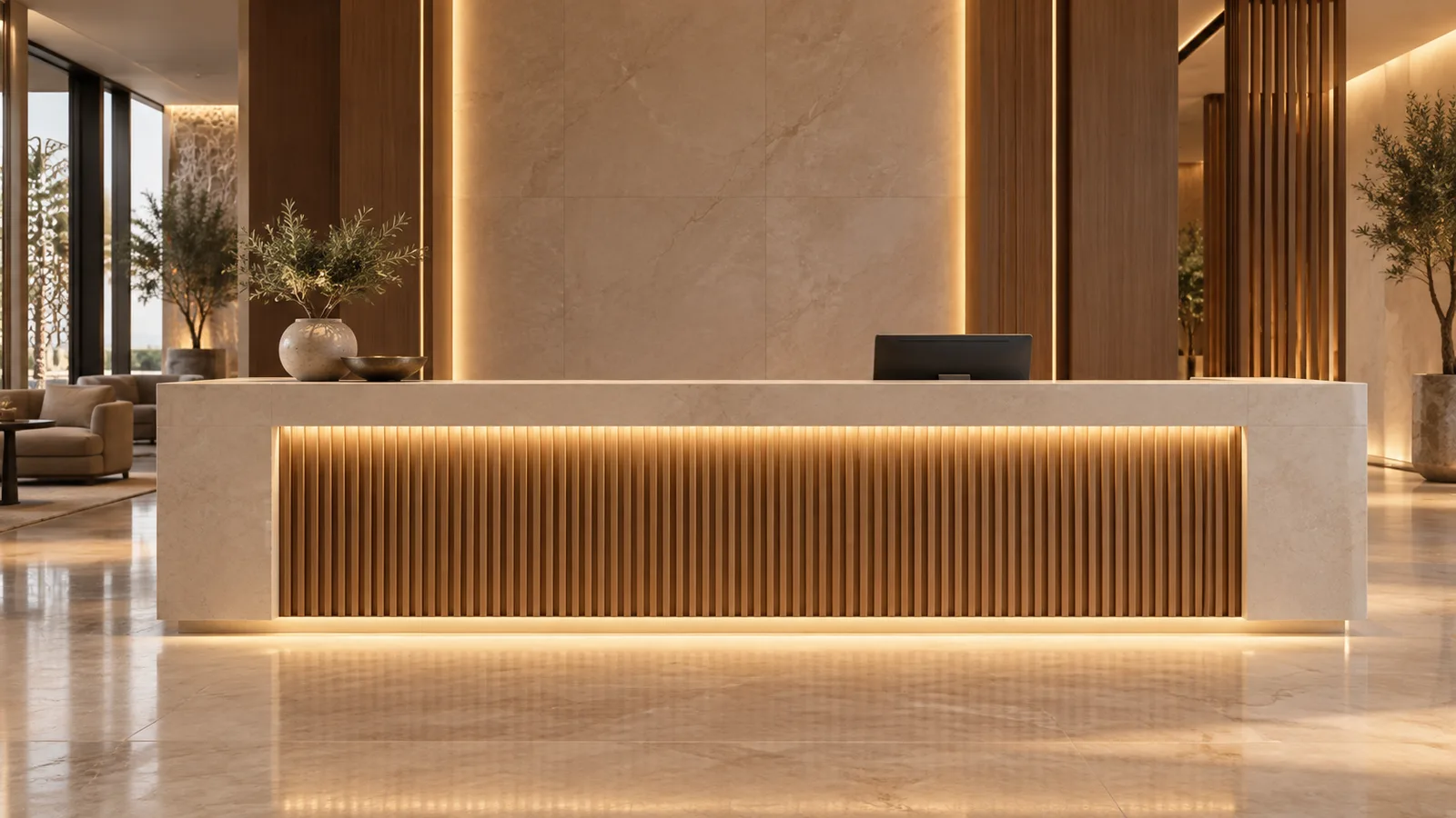 5 Best LED Strip Layouts for Reception Desks in the GCC