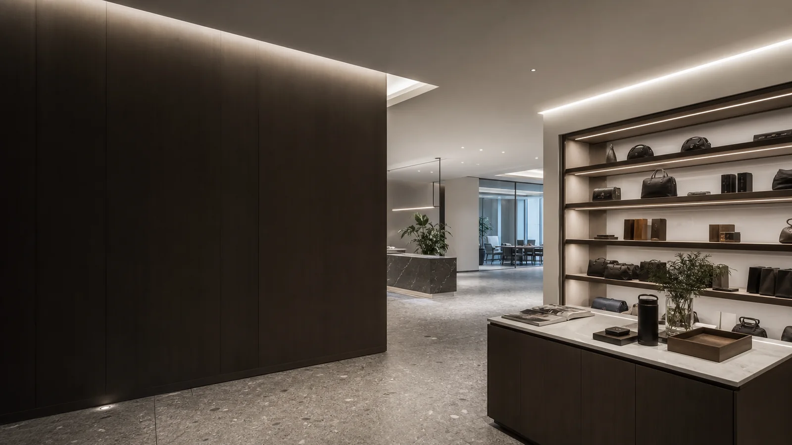 UAE commercial interior with LED strip lighting