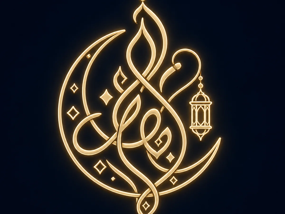 Abstract calligraphy-inspired LED motif concept